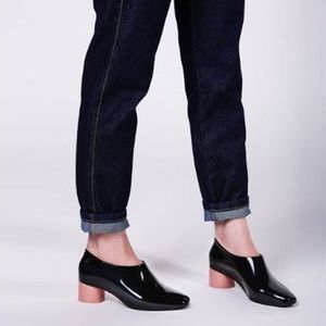 MELISSA Made in Brazil Black & Pink Platform Rain Ankle Bootie Shoe Size 10